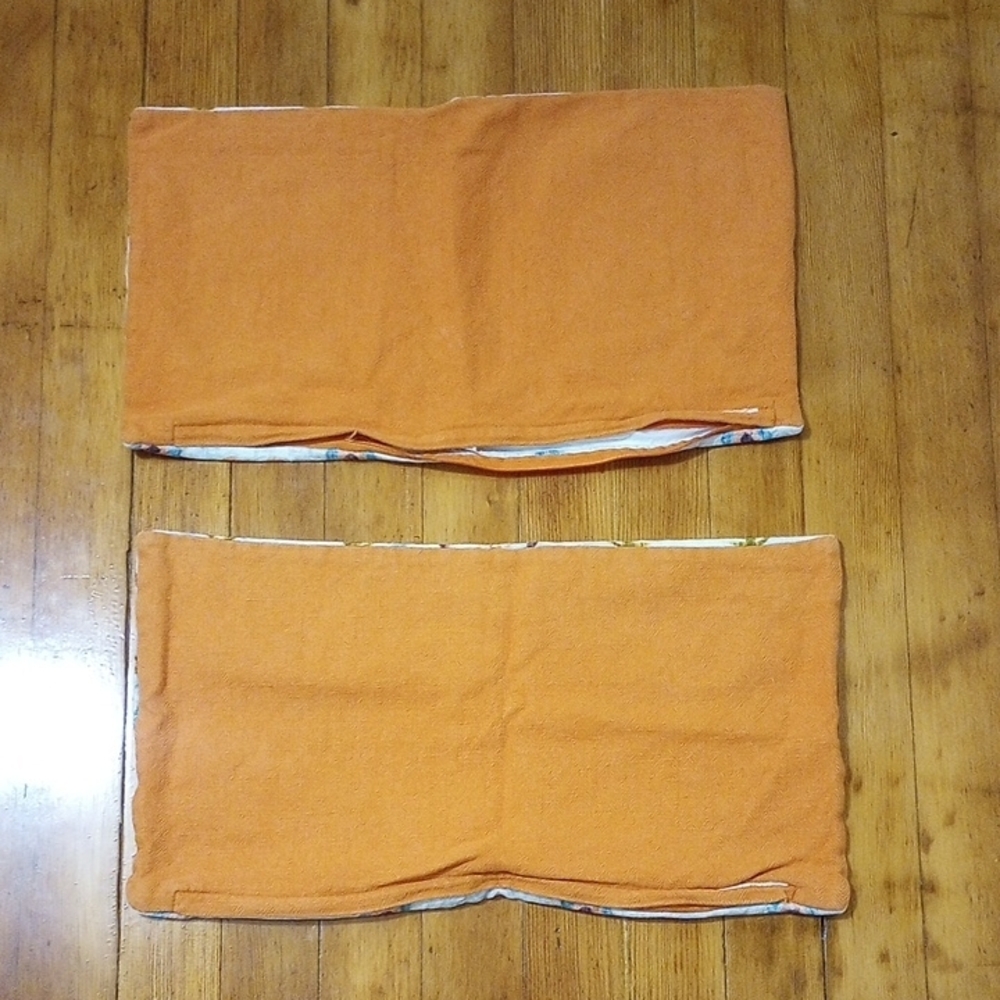 World Market Blue & Orange Velvet Pillow Covers - Picture 2 of 2